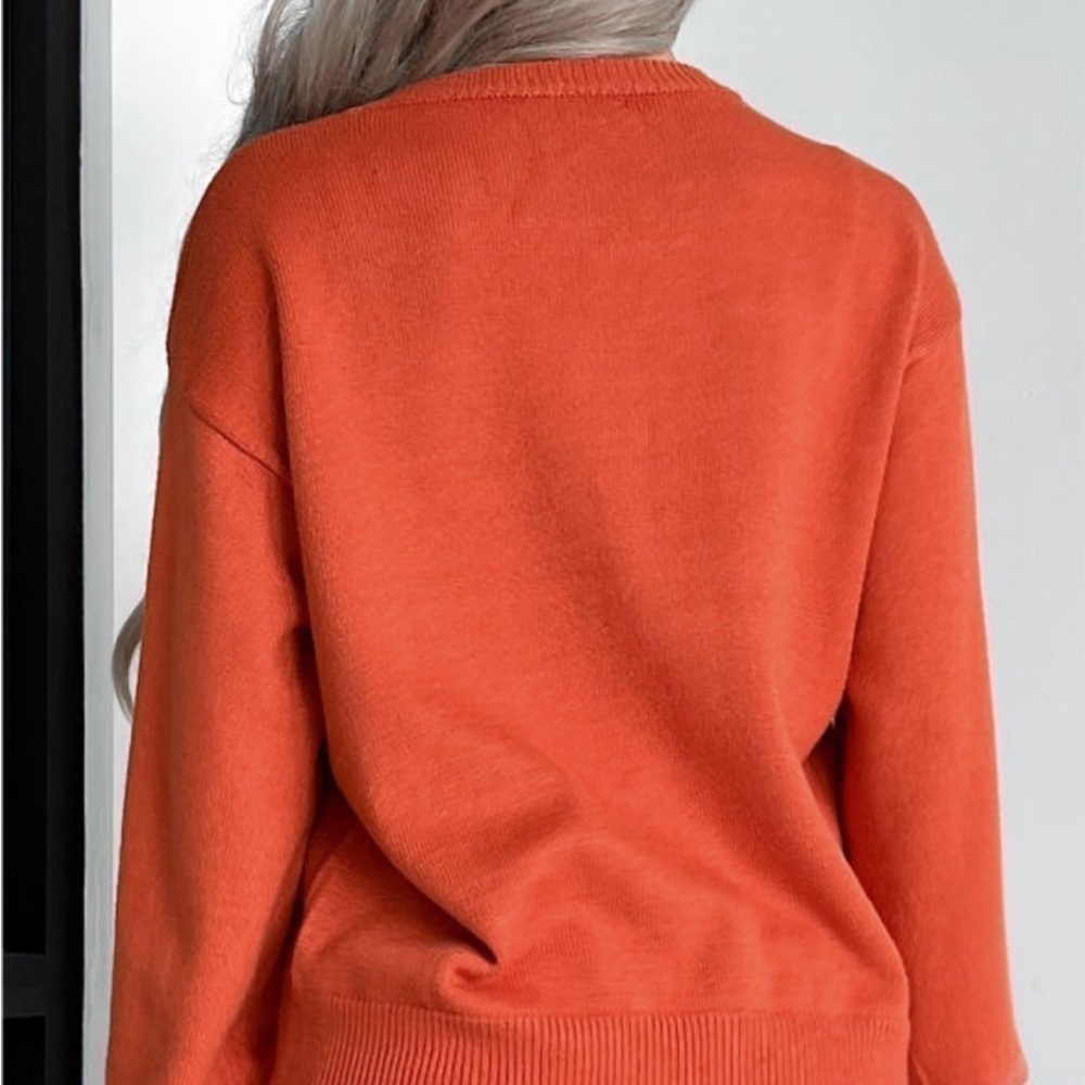 Orange Halloween Pumpkin Face Pattern Drop Should… - image 2